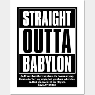 Straight Outta Babylon - white Posters and Art